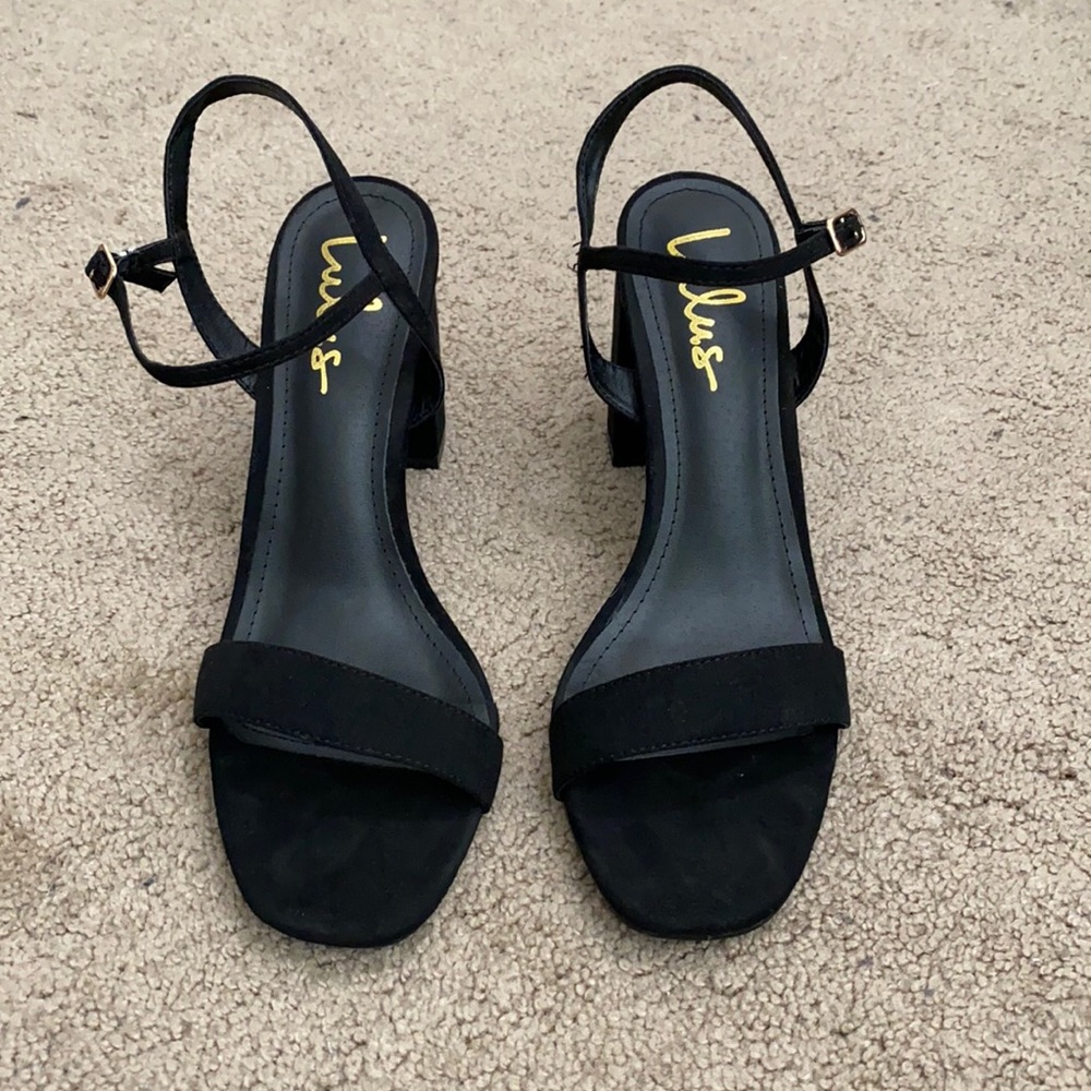 Lulus black suede heels women’s size 10